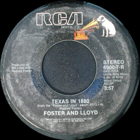 Foster And Lloyd - Token Of Love / Texas In 1880 side B