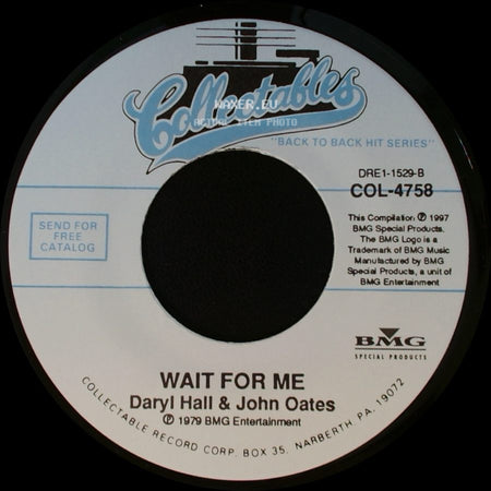 Toby Beau / Daryl Hall & John Oates - My Angel Baby / Wait For Me side B