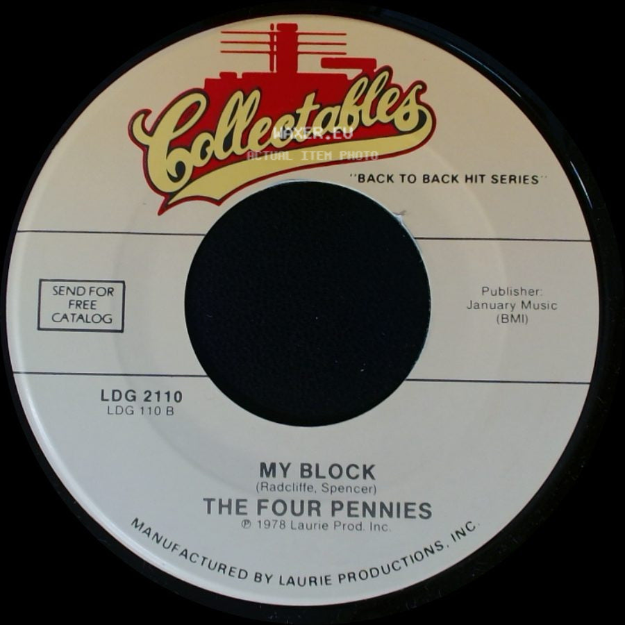 Randy And The Rainbows / The Four Pennies - Denise / My Block side B
