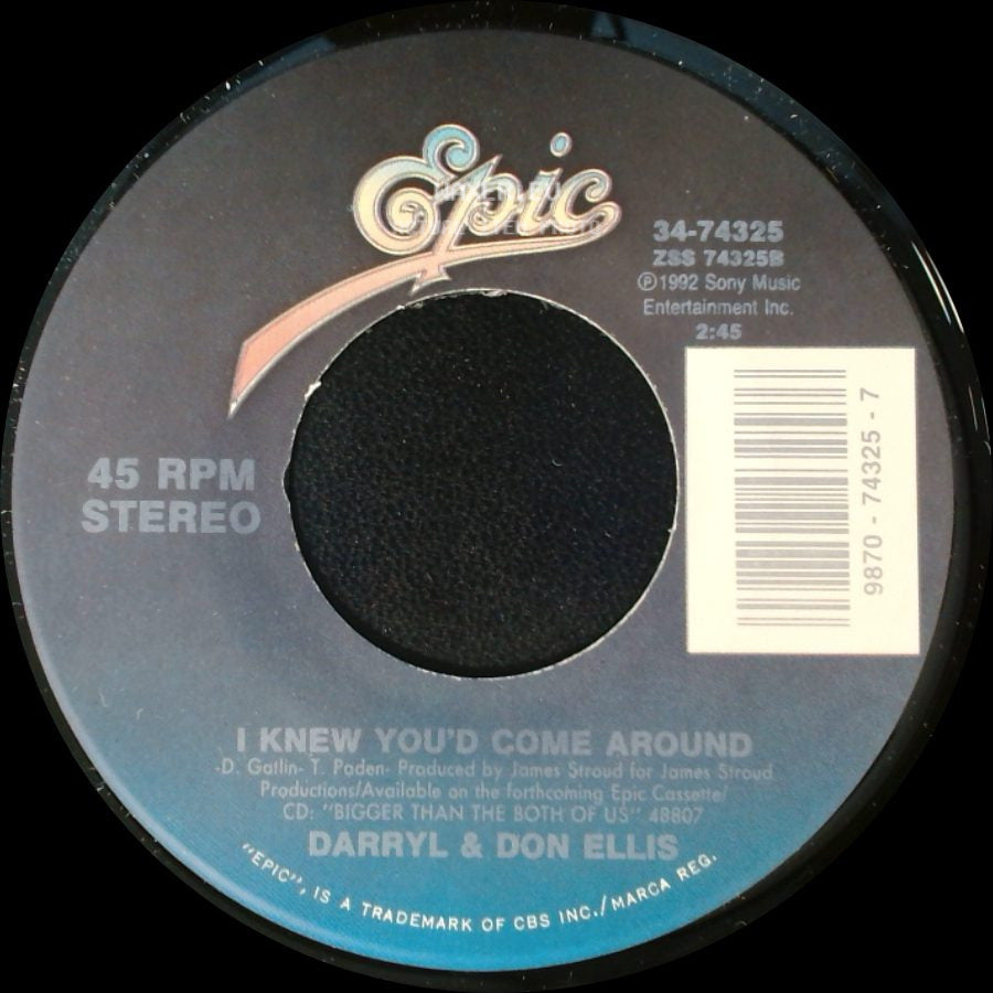 Darryl & Don Ellis - Goodbye Highway / I Knew You'd Come Around side B