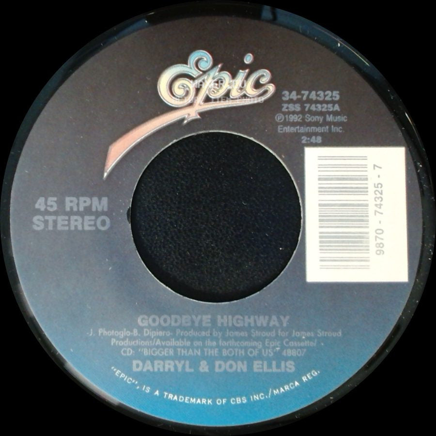 Darryl & Don Ellis - Goodbye Highway / I Knew You'd Come Around side A
