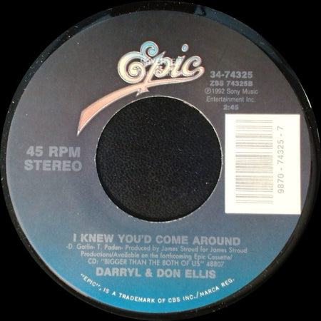 Darryl & Don Ellis - Goodbye Highway / I Knew You'd Come Around side B