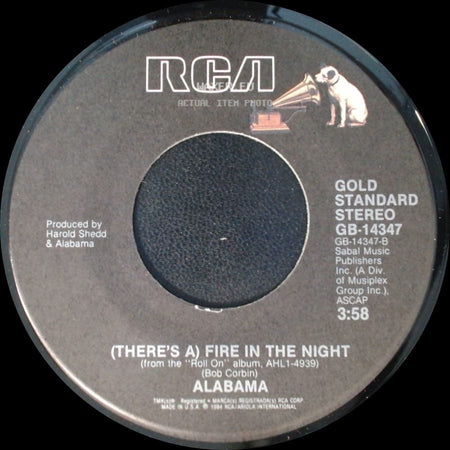 Alabama - There's No Way / (There's A) Fire In The Night side B