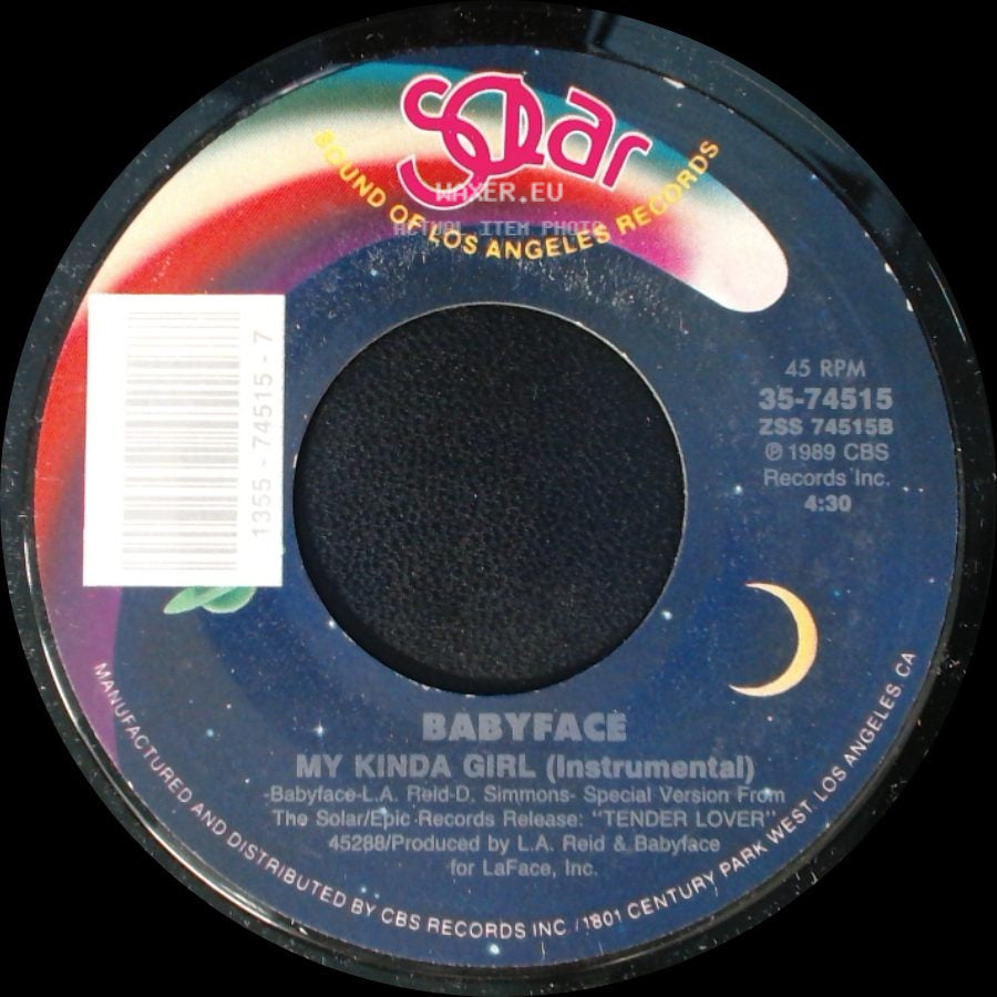 Babyface - My Kinda Girl (Radio Mix) / My Kinda Girl (Instrumental) side B