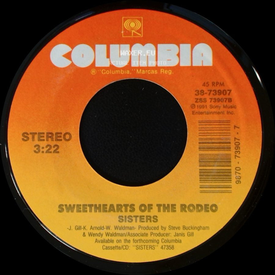 Sisters - Sweethearts Of The Rodeo Hard-Headed Man / Sweethearts Of The Rodeo side B