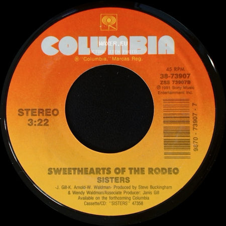 Sisters - Sweethearts Of The Rodeo Hard-Headed Man / Sweethearts Of The Rodeo side B