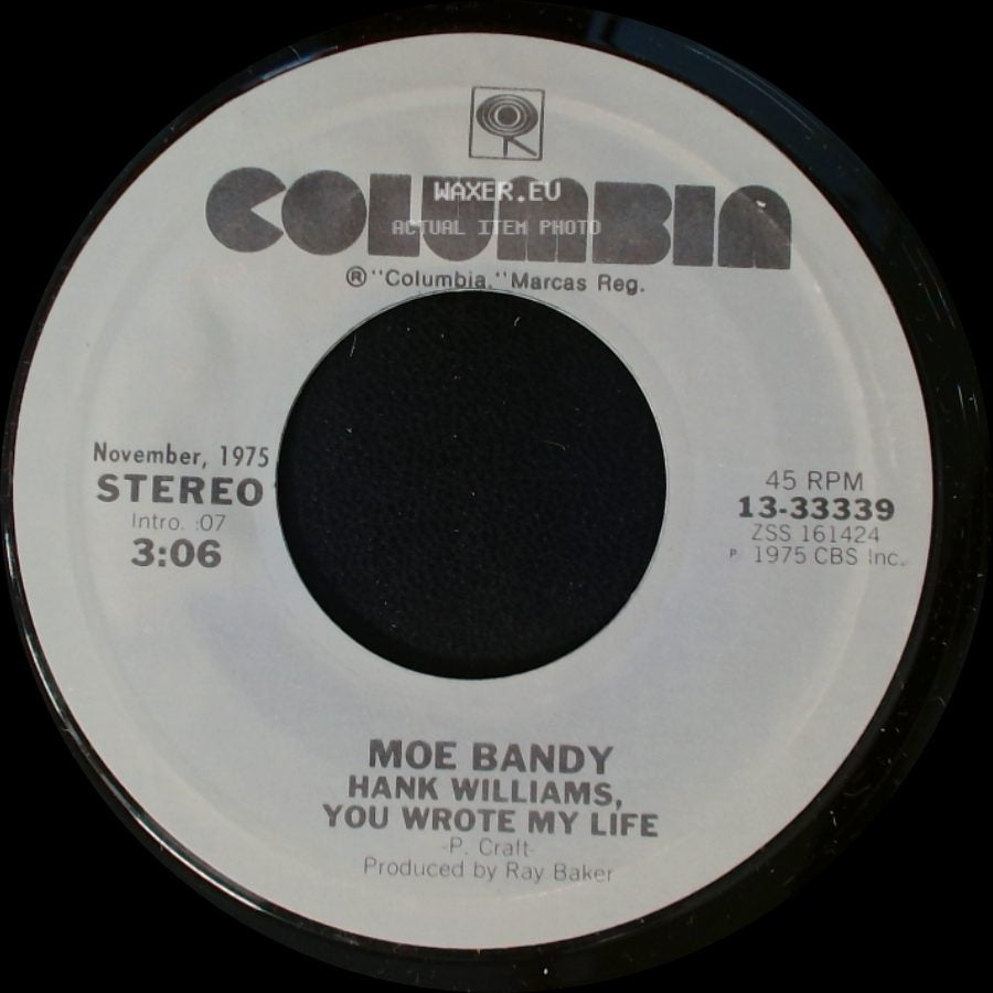 Moe Bandy - Here I Am Drunk Again / Hank Williams, You Wrote My Life side B