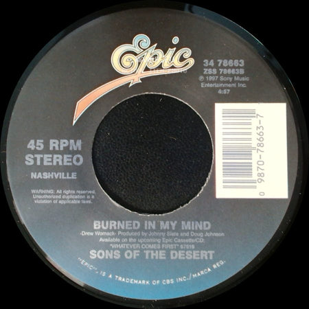 Sons Of The Desert - Burned In My Mind / Hand Of Fate side A