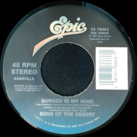 Sons Of The Desert - Burned In My Mind / Hand Of Fate side A