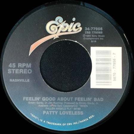 Patty Loveless - Feelin' Good About Feelin' Bad / Halfway Down side A