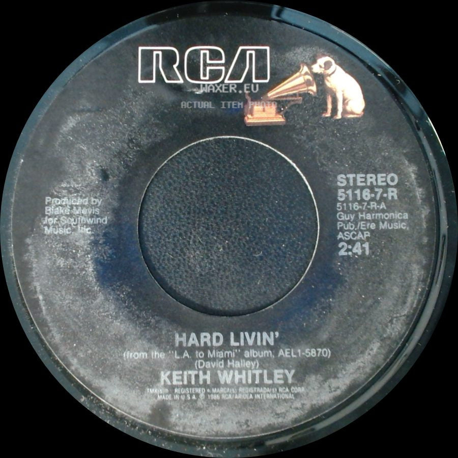 Keith Whitley - Quittin' Time / Hard Livin' side B