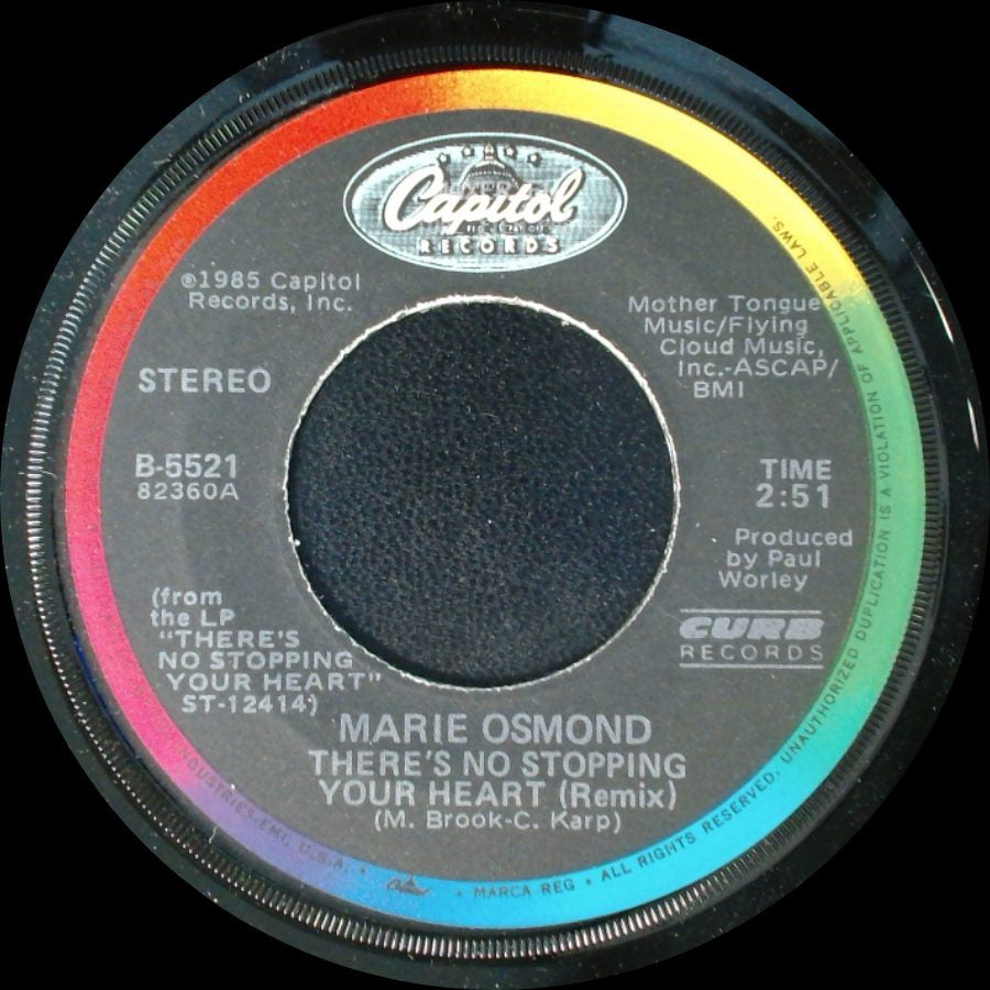 Marie Osmond - There's No Stopping Your Heart (Remix) / Blue Sky Shinin' side A
