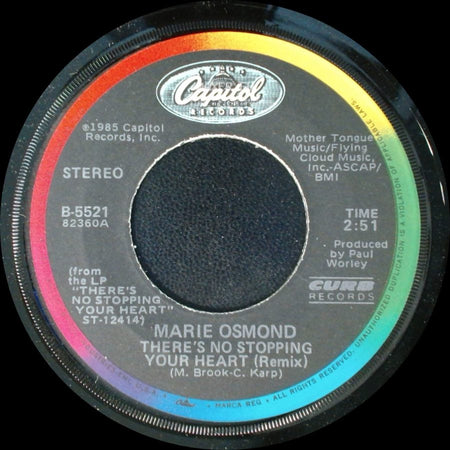 Marie Osmond - There's No Stopping Your Heart (Remix) / Blue Sky Shinin' side A