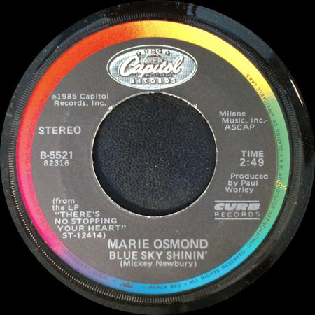 Marie Osmond - There's No Stopping Your Heart (Remix) / Blue Sky Shinin' side B