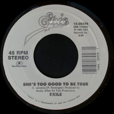 Exile - She's Too Good To Be True / Super Love side A
