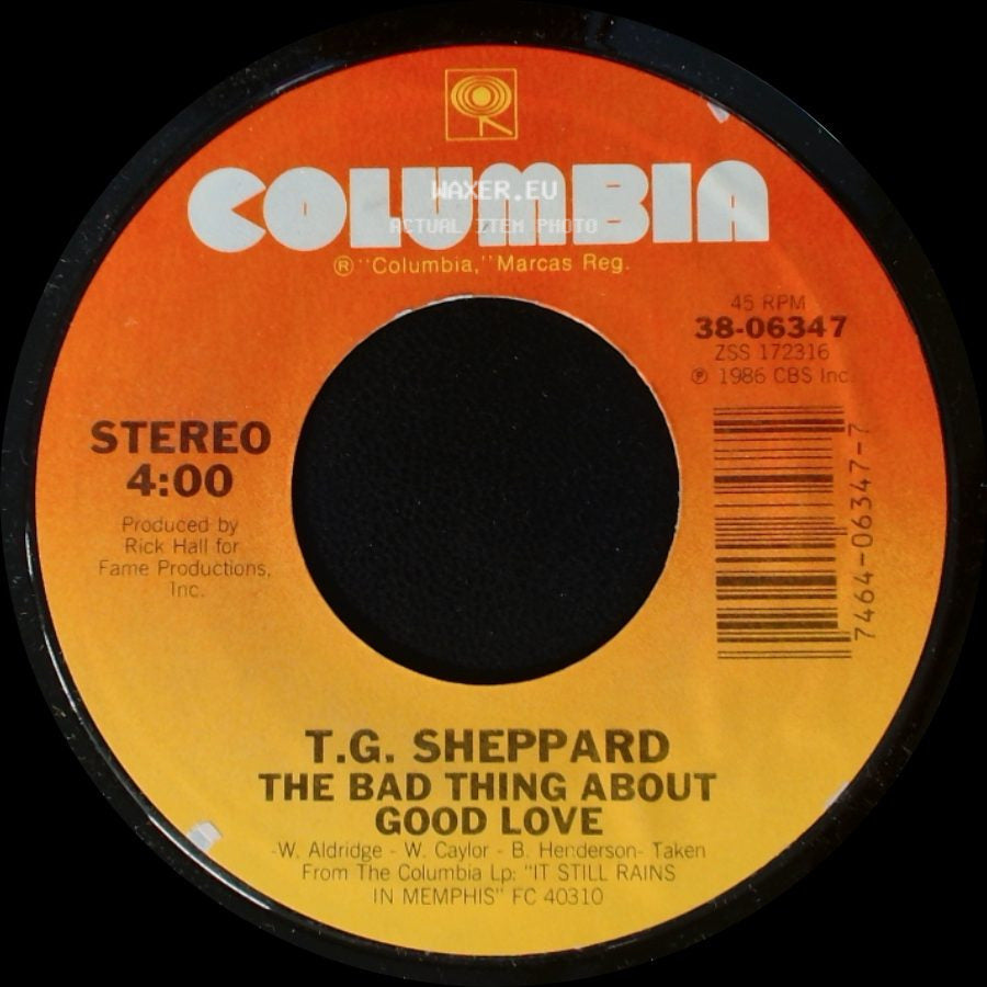 T.G. Sheppard - Half Past Forever (Till I'm Blue In The Heart) / The Bad Thing About Good Love side B