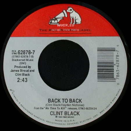 Clint Black - Half The Man / Back To Back side B