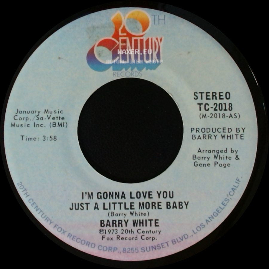 Barry White - Just A Little More Baby / I'm Gonna Love You Just A Little More Baby side B