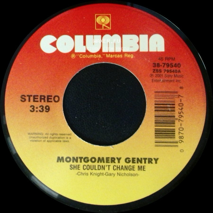 Montgomery Gentry - Hillbilly Shoes (Acoustic Version-Radio Broadcast) / She Couldn't Change Me side B