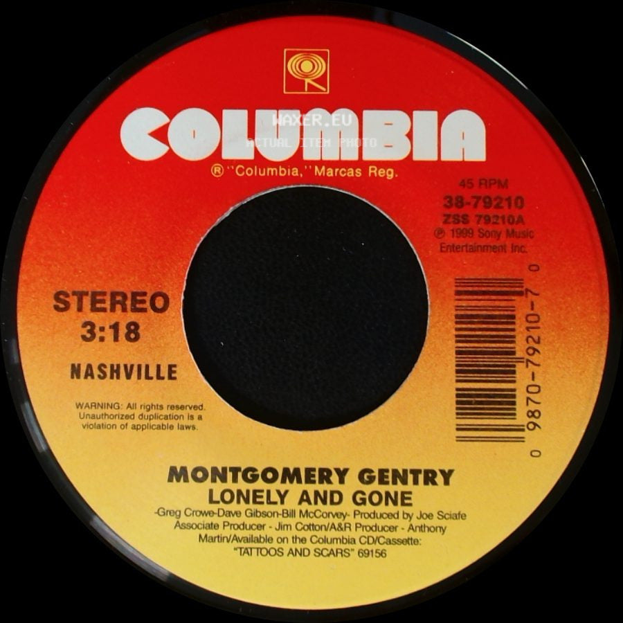 Montgomery Gentry - Lonely And Gone / Hillbilly Shoes side A