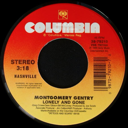 Montgomery Gentry - Lonely And Gone / Hillbilly Shoes side A