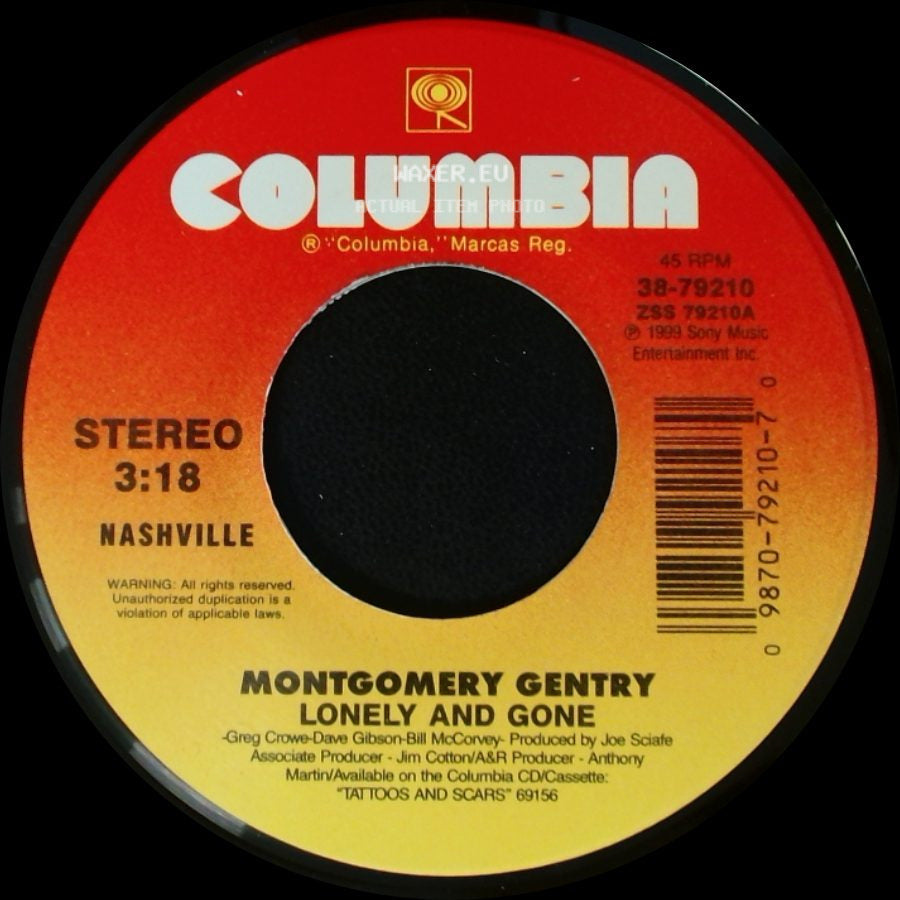 Montgomery Gentry - Lonely And Gone / Hillbilly Shoes side A