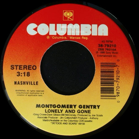 Montgomery Gentry - Lonely And Gone / Hillbilly Shoes side A