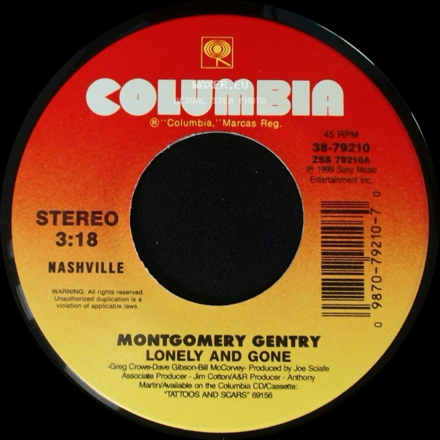 Montgomery Gentry - Lonely And Gone / Hillbilly Shoes side A