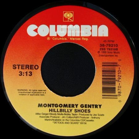 Montgomery Gentry - Hillbilly Shoes / Lonely And Gone side A