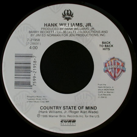 Hank Williams, Jr. - Mind Your Own Business / Country State Of Mind side B