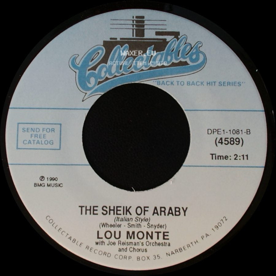 Lou Monte - Lazy Mary / The Sheik Of Araby (Italian Style) side B
