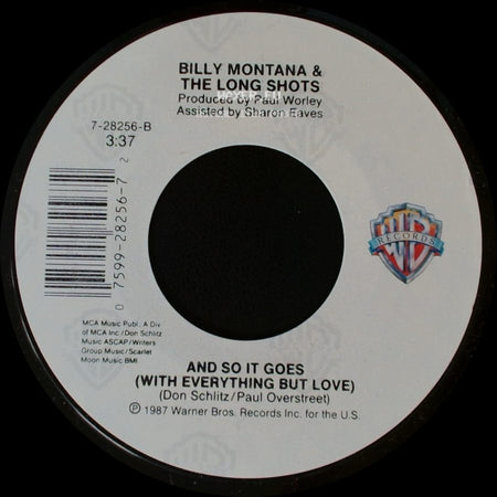 Billy Montana & The Long Shots - Baby I Was Leaving Anyhow / And So It Goes (With Everything But Love) side B