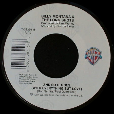 Billy Montana & The Long Shots - Baby I Was Leaving Anyhow / And So It Goes (With Everything But Love) side B