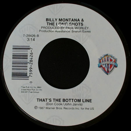 Billy Montana & The Long Shots - Crazy Blue / That's The Bottom Line side B