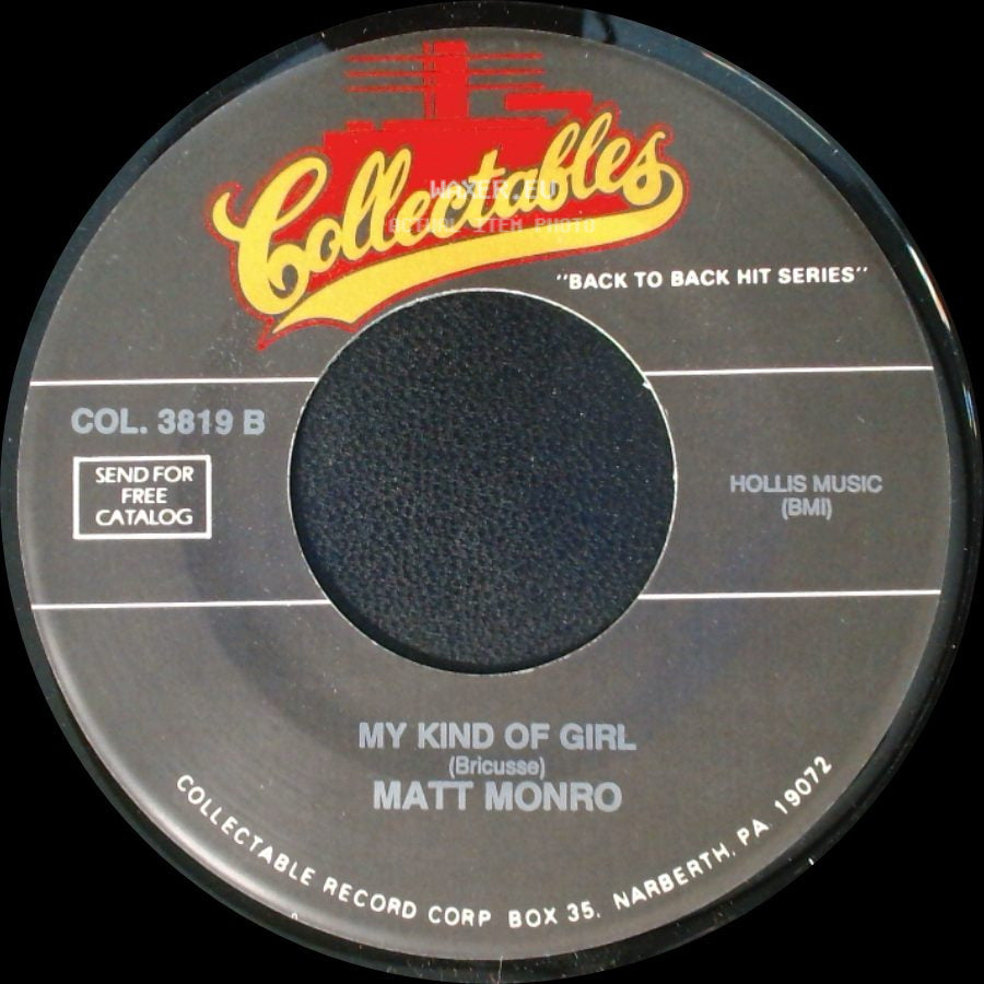 The String-A-Longs / Matt Monro - Wheels / My Kind Of Girl side B