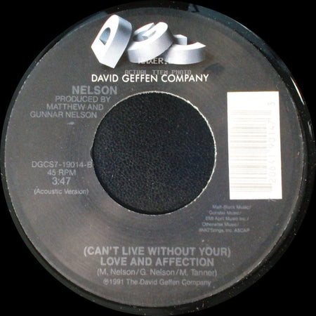 Nelson - Only Time Will Tell / (Can't Live Without Your) Love And Affection side B