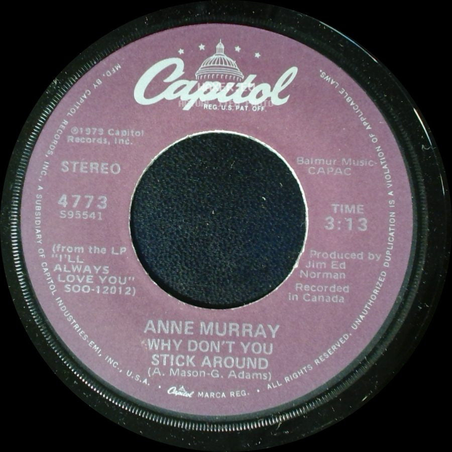 Anne Murray - Broken Hearted Me / Why Don't You Stick Around side B
