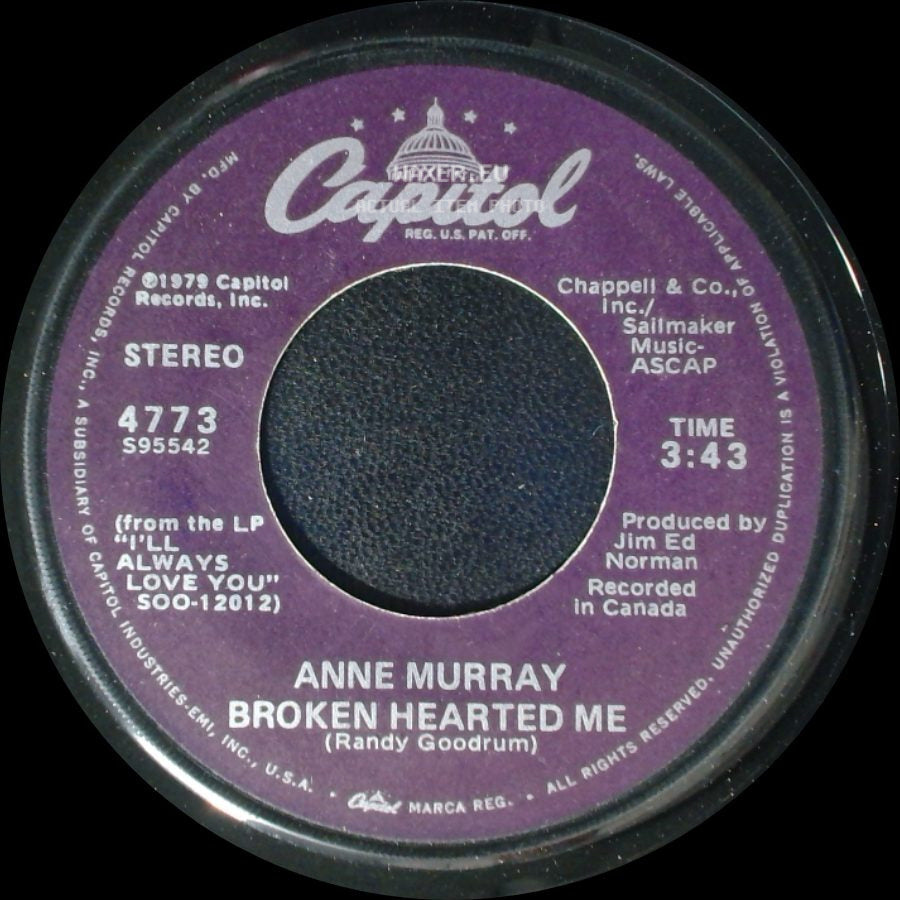 Anne Murray - Why Don't You Stick Around / Broken Hearted Me side B
