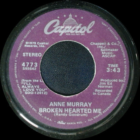 Anne Murray - Broken Hearted Me / Why Don't You Stick Around side A
