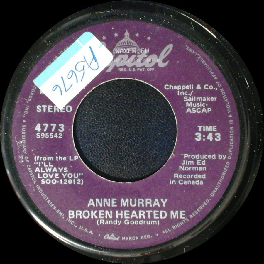 Anne Murray - Why Don't You Stick Around / Broken Hearted Me side B