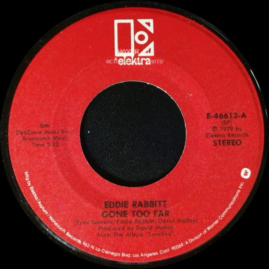 Eddie Rabbitt - Gone Too Far / Loveline side A