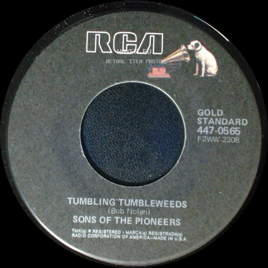 Sons Of The Pioneers - Cool Water / Tumbling' Tumbleweeds side B