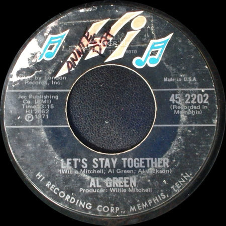 Al Green - Let's Stay Together / Tomorrow's Dream side A