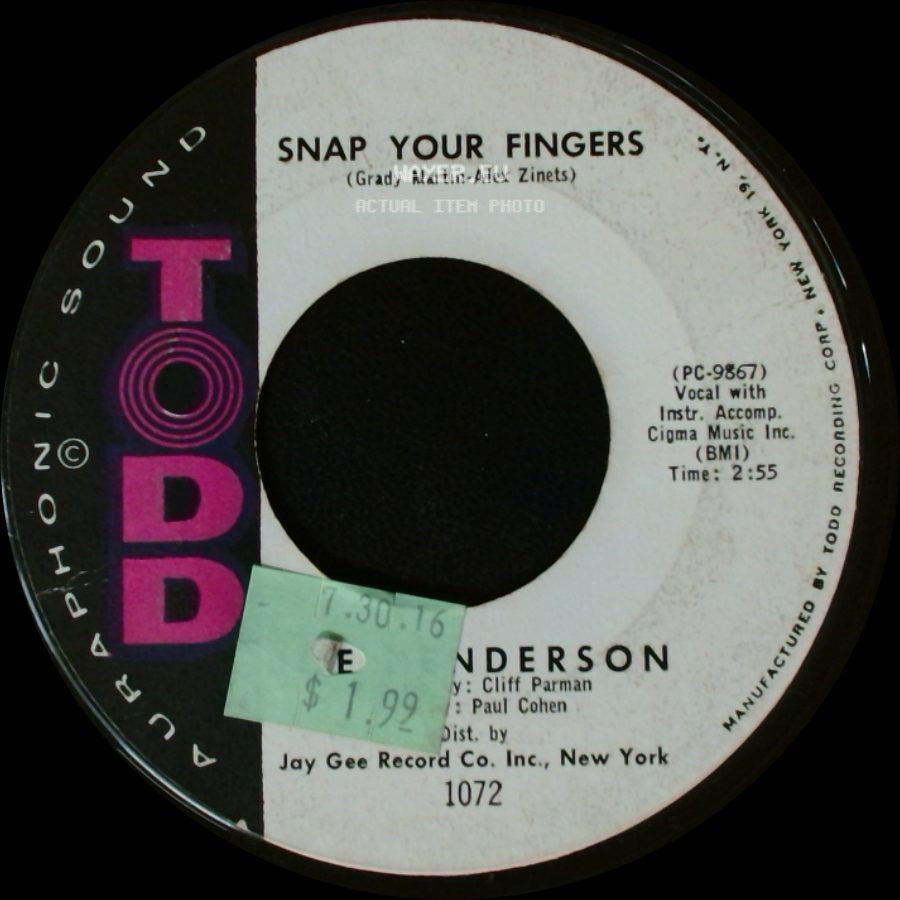 Joe Henderson / Anderson - If You See Me Cry / Snap Your Fingers side B