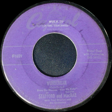 Jo Stafford And Macrae / Jo Stafford And Gordon Macrae - Wunderbar / Beyond The Sunset side A