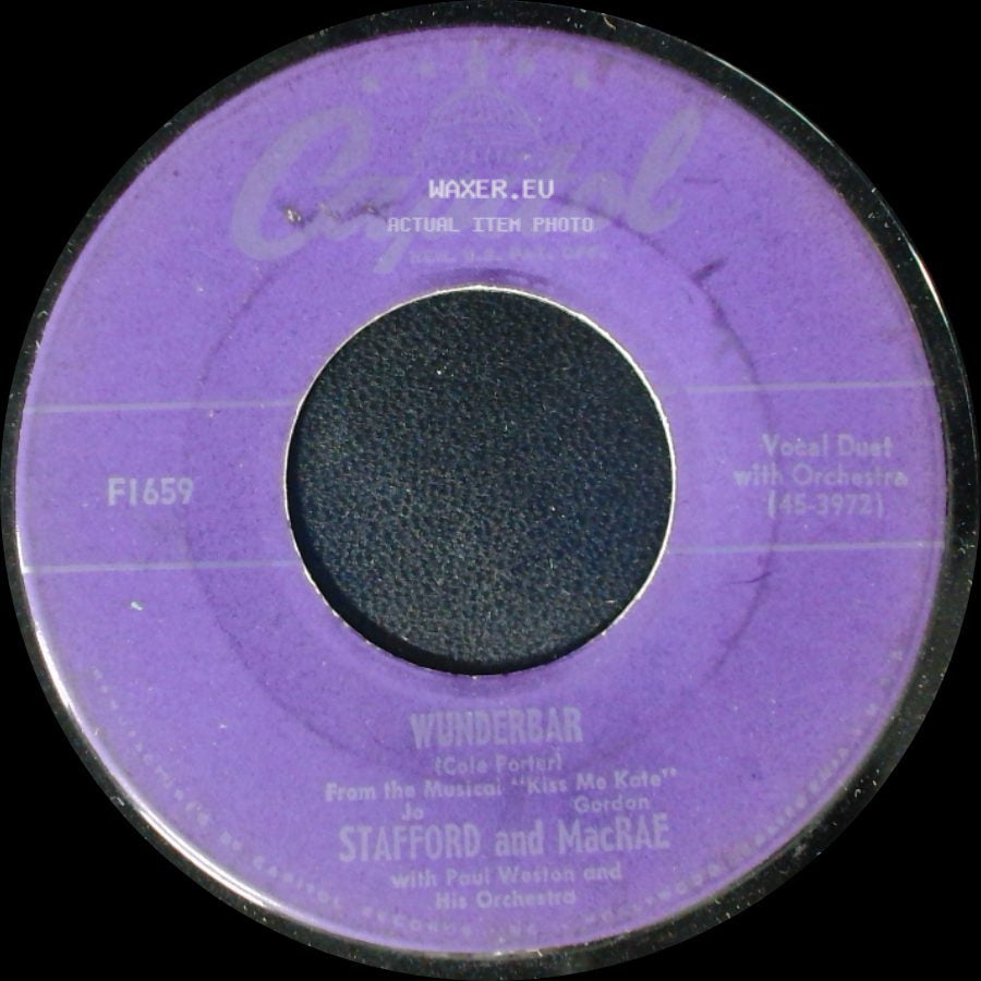 Jo Stafford And Macrae / Jo Stafford And Gordon Macrae - Wunderbar / Beyond The Sunset side A