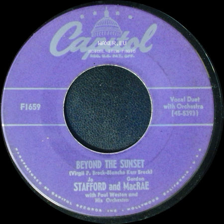 Jo Stafford And Macrae / Jo Stafford And Gordon Macrae - Wunderbar / Beyond The Sunset side B
