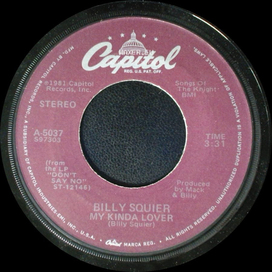Billy Squier - Christmas Is The Time To Say I Love You / My Kinda Lover side B