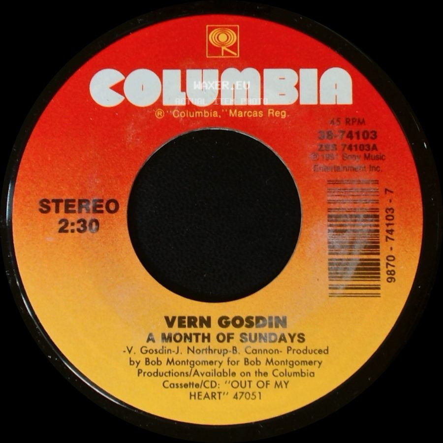 Vern Gosdin - A Month Of Sundays / The Bridge I'm Still Building On side A