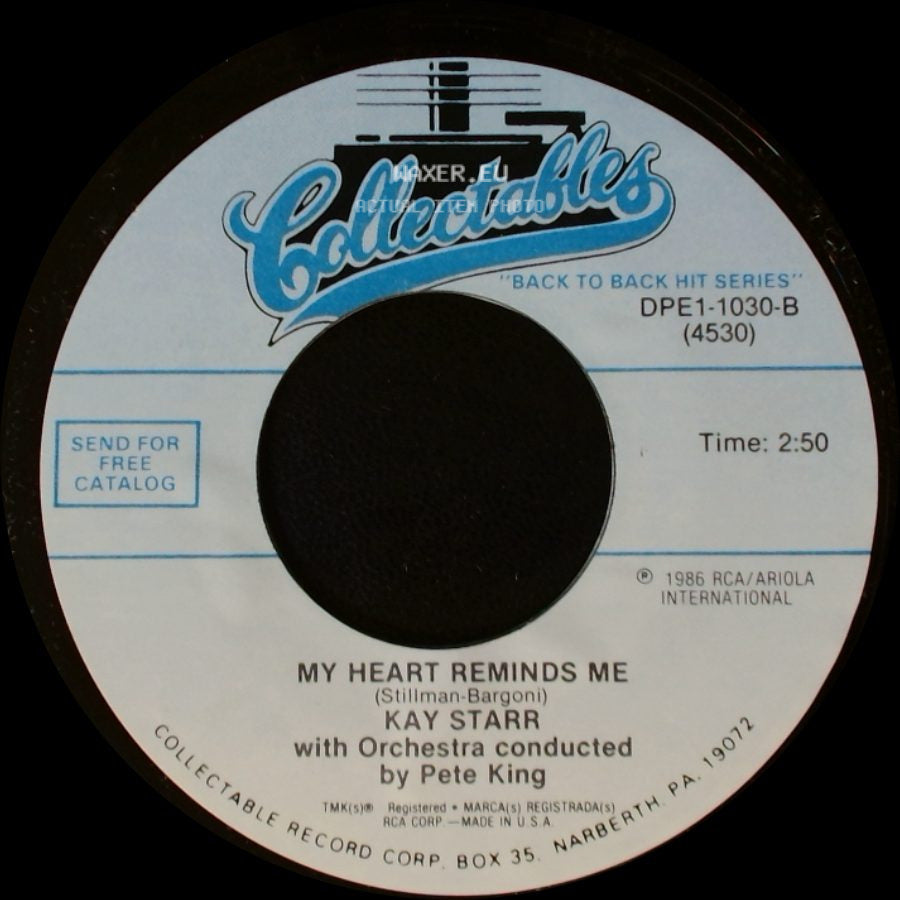Kay Starr - The Rock And Roll Waltz / My Heart Reminds Me side B